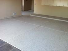 Example of a garage floor painted with epoxy in Phoenix Arizona